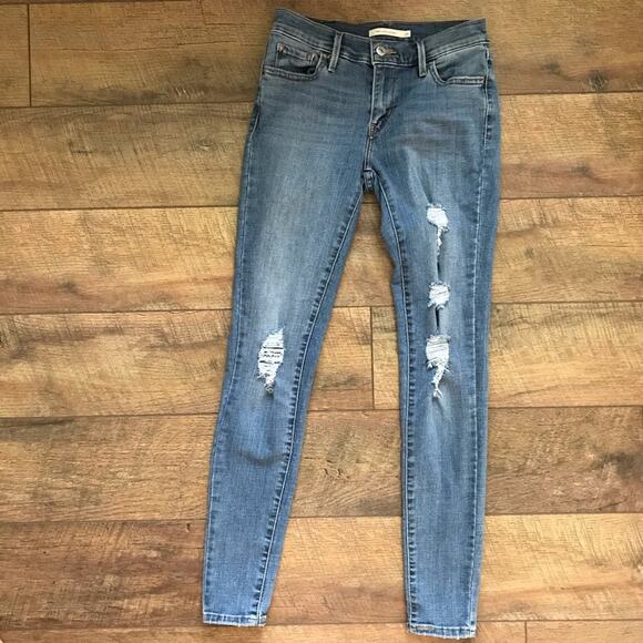 Levi's 710 Super Skinny Distressed Jeans 26x30 - Picture 5 of 8